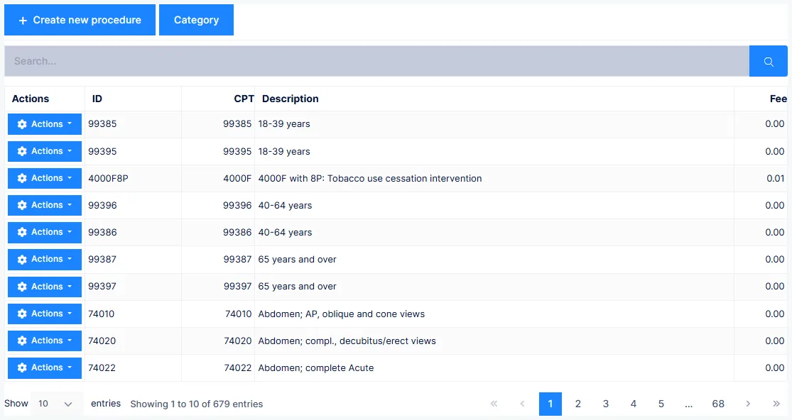 The Procedure catalog